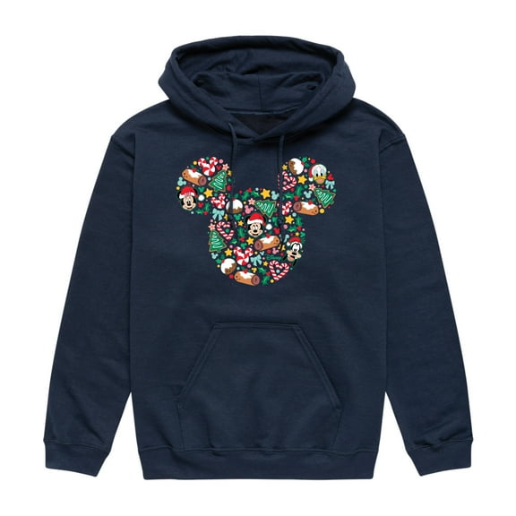 Disney - Mickey Mouse Silhouette Christmas -Men's Fleece Pullover Hoodie