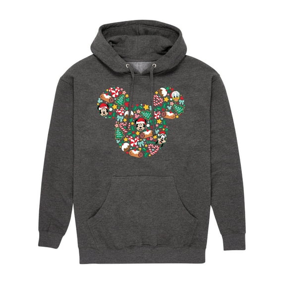 Disney - Mickey Mouse Silhouette Christmas -Men's Fleece Pullover Hoodie