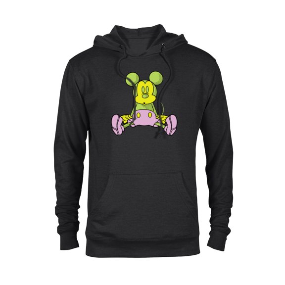 Disney Mickey Mouse Sitting Down Retro Pop Art - Pullover Hoodie for Adults - Customized-Black
