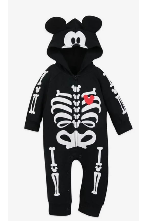 Mickey Mouse Skelton Halloween Romper For Baby 3-6 Months