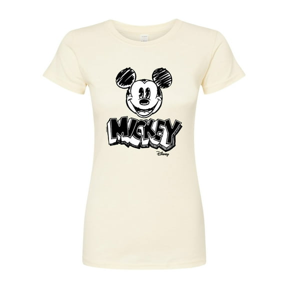 Disney - Mickey Mouse - Sketch Classic - Juniors Fitted Graphic T-Shirt