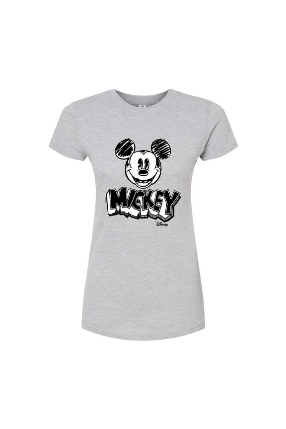 - Mickey Mouse - Sketch Classic - Juniors Fitted Graphic T-Shirt