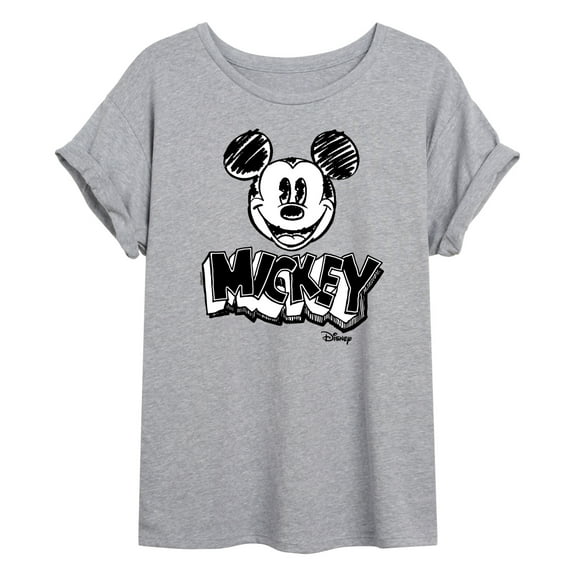 Disney - Mickey Mouse - Sketch Classic - Juniors Ideal Flowy Muscle T-Shirt