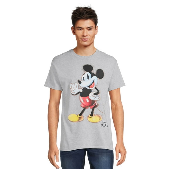Disney Mickey Mouse Sketched Apparel, Men's Graphic Crew Neck Short Sleeve T-Shirt, Sizes S-3XL (Men's & Big Men's)