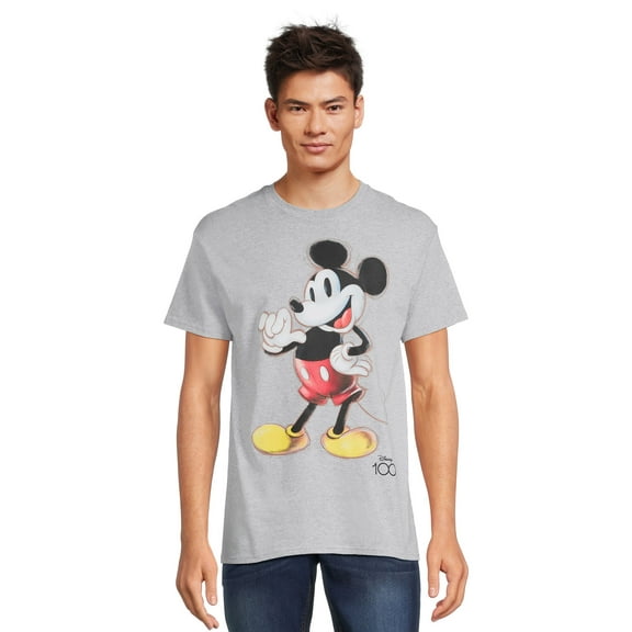 Disney Mickey Mouse Sketched Apparel, Men's Graphic Crew Neck Short Sleeve T-Shirt, Sizes S-3XL (Men's & Big Men's)