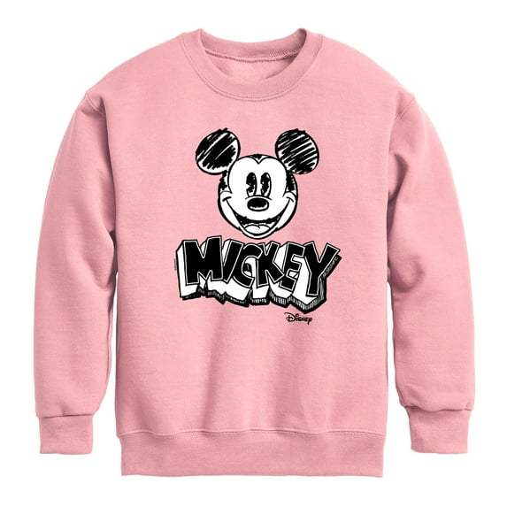 Disney - Mickey Mouse Sketched - Youth Crewneck Fleece Sweatshirt
