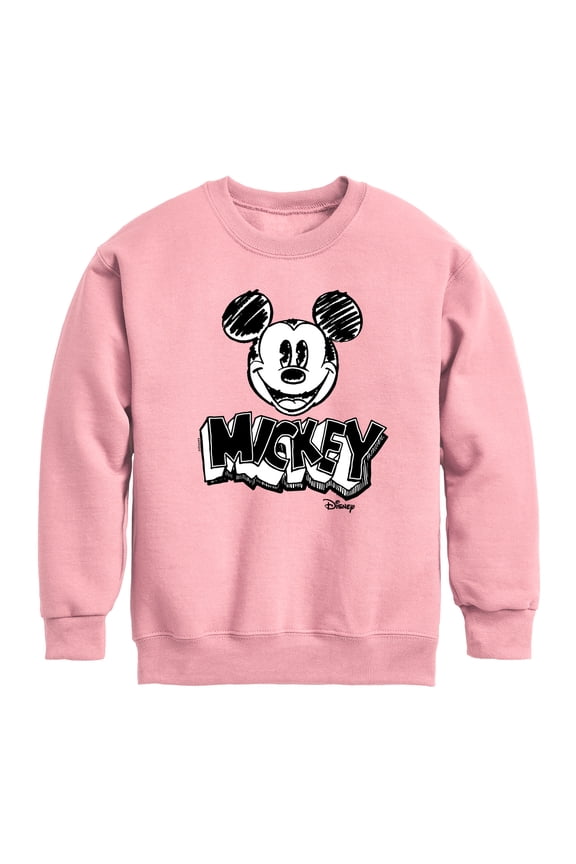 - Mickey Mouse Sketched - Youth Crewneck Fleece Sweatshirt