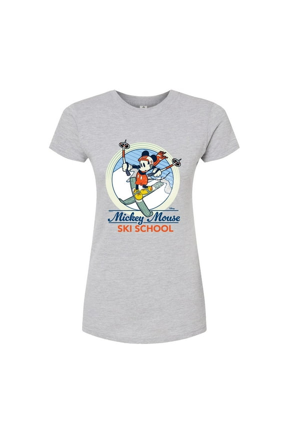 - Mickey Mouse Ski School - Juniors Fitted Graphic T-Shirt