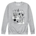 thumbnail image 1 of Disney - Mickey Mouse - Skyscraper, Airplanes, & Clouds Sketch - Men's Crew Neck Fleece Pullover, 1 of 5