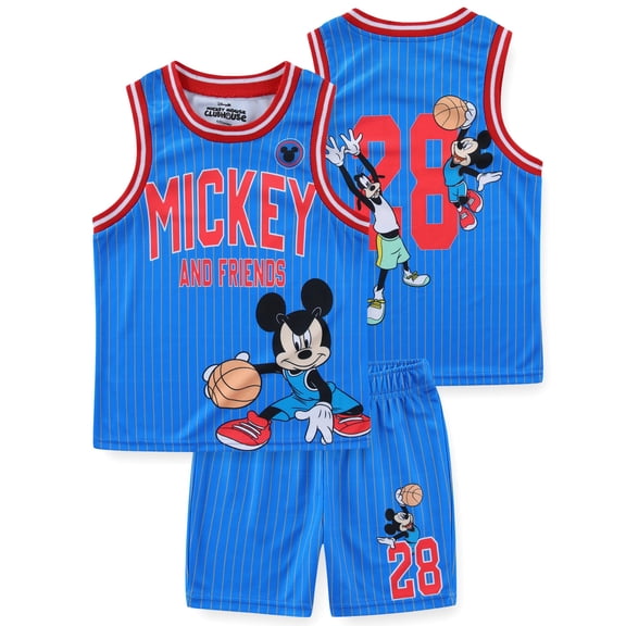 Disney Mickey Mouse Sleeveless Mesh Tank Top and Shorts Set (Boys), 2 Piece Set, Sizes 2T-7