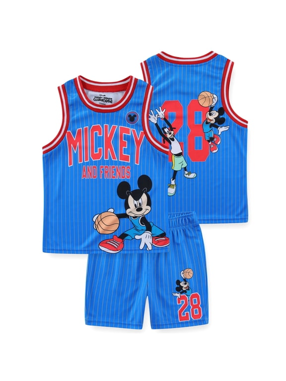Mickey Mouse Sleeveless Mesh Tank Top and Shorts Set (Boys), 2 Piece Set, Sizes 2T-7