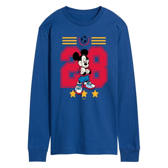 Disney - Mickey Mouse Soccer Jersey - Men's Long Sleeve Graphic T-Shirt