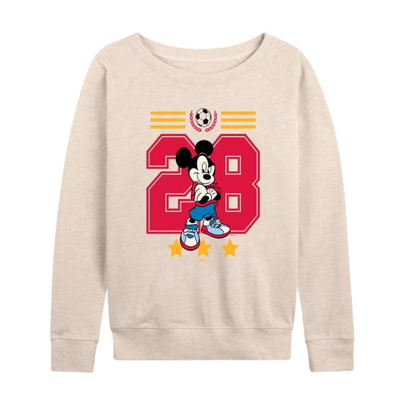 Disney - Mickey Mouse Soccer Jersey - Women's French Terry Long Sleeve Pullover