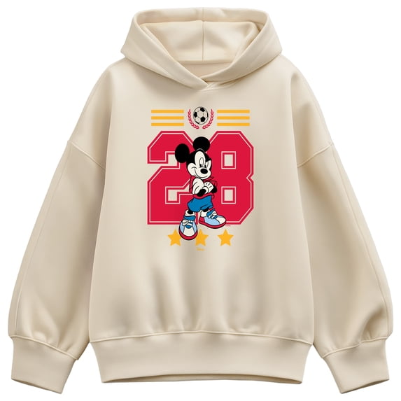 Disney - Mickey Mouse Soccer Jersey - Women's Oversized Fleece Hoodie Sweatshirt