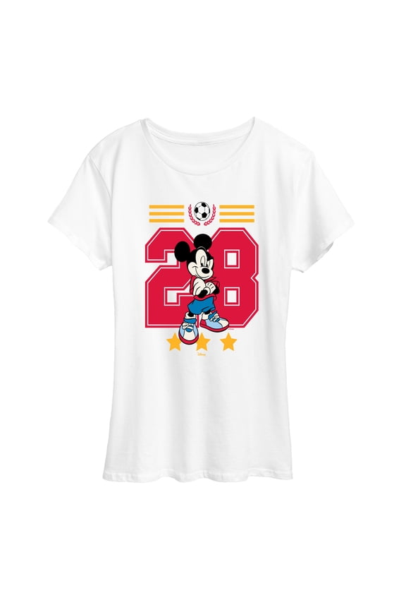 - Mickey Mouse Soccer Jersey - Women's Short Sleeve Graphic T-Shirt