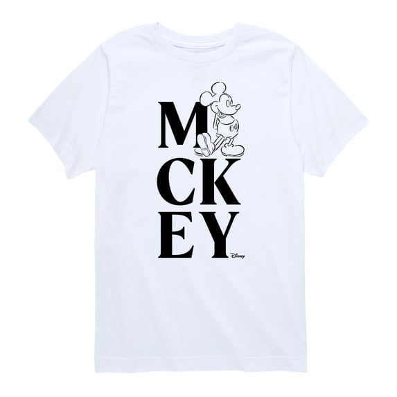 Disney - Mickey Mouse - Spell Out The Mouse - Youth Short Sleeve Graphic T-Shirt