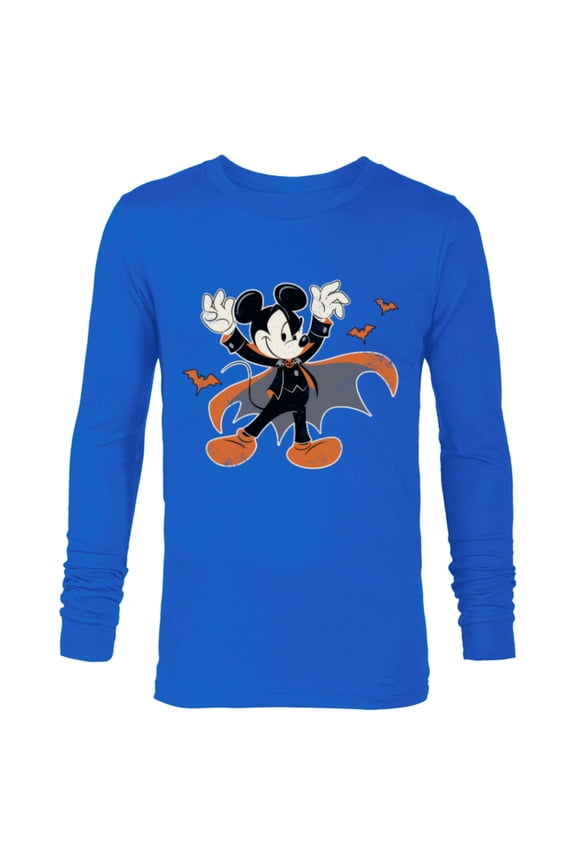 Mickey Mouse Spooky Dracula Costume Halloween - Long Sleeve T-Shirt for Men - Customized-Navy