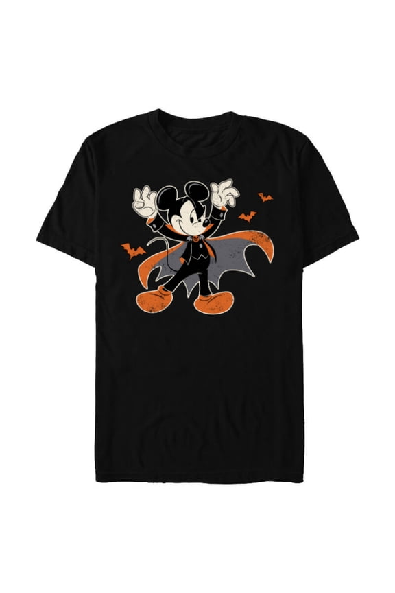 Mickey Mouse Spooky Dracula Costume Halloween - Short Sleeve Blended T-Shirt for Adults - Customized-Black