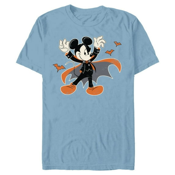 Disney Mickey Mouse Spooky Dracula Costume Halloween - Short Sleeve Blended T-Shirt for Adults - Customized-Ocean Blue