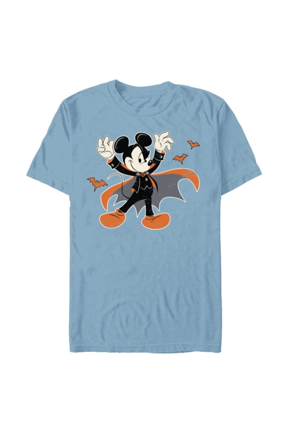 Mickey Mouse Spooky Dracula Costume Halloween - Short Sleeve Blended T-Shirt for Adults - Customized-Ocean Blue