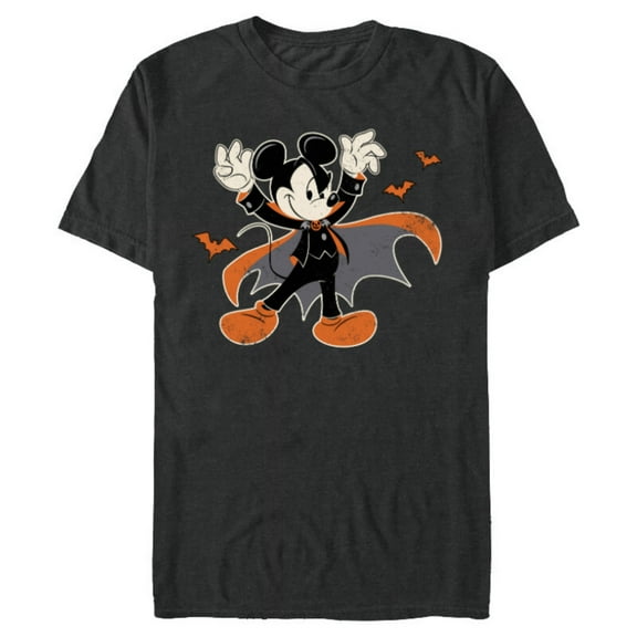 Disney Mickey Mouse Spooky Dracula Costume Halloween - Short Sleeve Blended T-Shirt for Adults - Customized-Dark Heather
