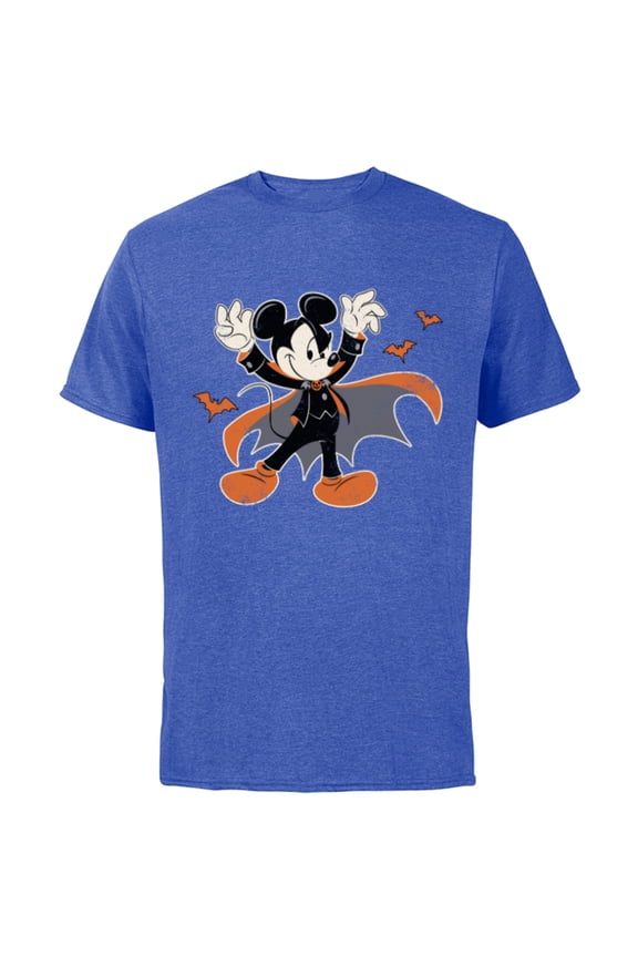 Mickey Mouse Spooky Dracula Costume Halloween - Short Sleeve Cotton T-Shirt for Adults - Customized-Royal Heather