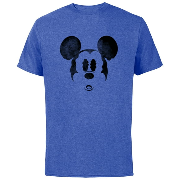 Disney Mickey Mouse Spooky Wiggly Face Retro Distressed - Short Sleeve Cotton T-Shirt for Adults - Customized-Royal Heather