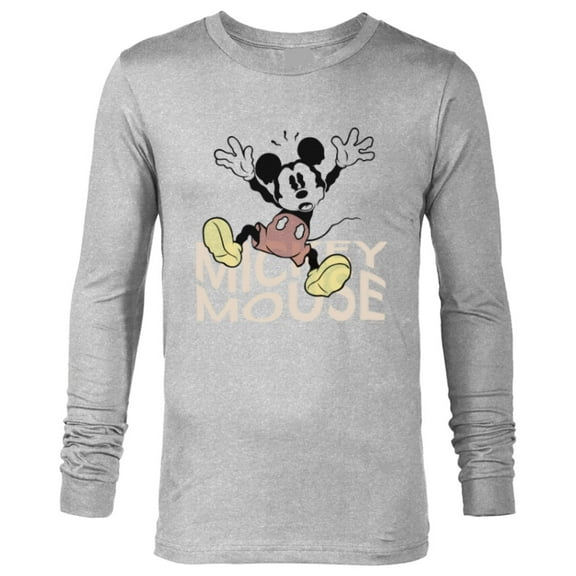 Disney Mickey Mouse Spooky Wiggly Silly Retro Distressed - Long Sleeve T-Shirt for Men - Customized-Athletic Heather