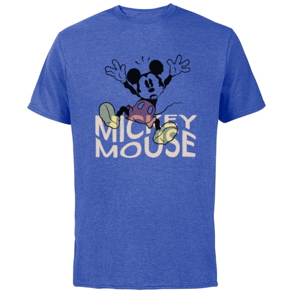 Disney Mickey Mouse Spooky Wiggly Silly Retro Distressed - Short Sleeve Cotton T-Shirt for Adults - Customized-Royal Heather