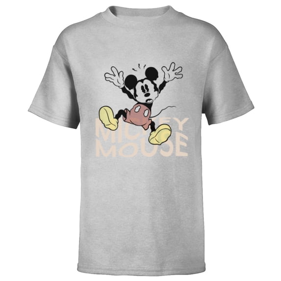 Disney Mickey Mouse Spooky Wiggly Silly Retro Distressed - Short Sleeve T-Shirt for Kids - Customized-Athletic Heather