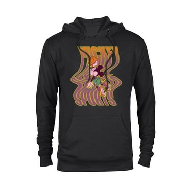 Disney Mickey Mouse Sports Basketball Dunk Wavy Letters - Pullover Hoodie for Adults - Customized-Black