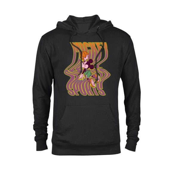 Disney Mickey Mouse Sports Basketball Dunk Wavy Letters - Pullover Hoodie for Adults - Customized-Black