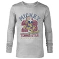 thumbnail image 1 of Disney Mickey Mouse Sports Tennis Star 28 Distressed - Long Sleeve T-Shirt for Men - Customized-Athletic Heather, 1 of 5