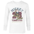 thumbnail image 1 of Disney Mickey Mouse Sports Tennis Star 28 Distressed - Long Sleeve T-Shirt for Men - Customized-White, 1 of 5
