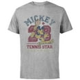 thumbnail image 1 of Disney Mickey Mouse Sports Tennis Star 28 Distressed - Short Sleeve Cotton T-Shirt for Adults - Customized-Athletic Heather, 1 of 5
