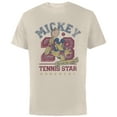thumbnail image 1 of Disney Mickey Mouse Sports Tennis Star 28 Distressed - Short Sleeve Cotton T-Shirt for Adults - Customized-Natural, 1 of 5