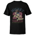 thumbnail image 1 of Disney Mickey Mouse Sports Tennis Star 28 Distressed - Short Sleeve T-Shirt for Kids - Customized-Black, 1 of 5