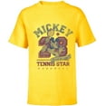 thumbnail image 1 of Disney Mickey Mouse Sports Tennis Star 28 Distressed - Short Sleeve T-Shirt for Kids - Customized-Yellow, 1 of 5