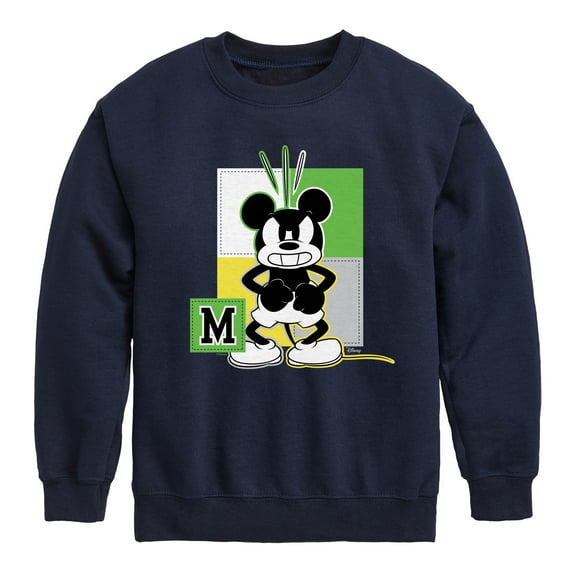 Disney - Mickey Mouse Square Color  - Toddler & Youth Crewneck Fleece Sweatshirt