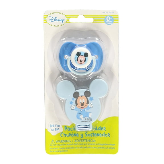 Disney Mickey Mouse “Starry Mickey” Pacifier & Clip Set Color: blue Size: one size