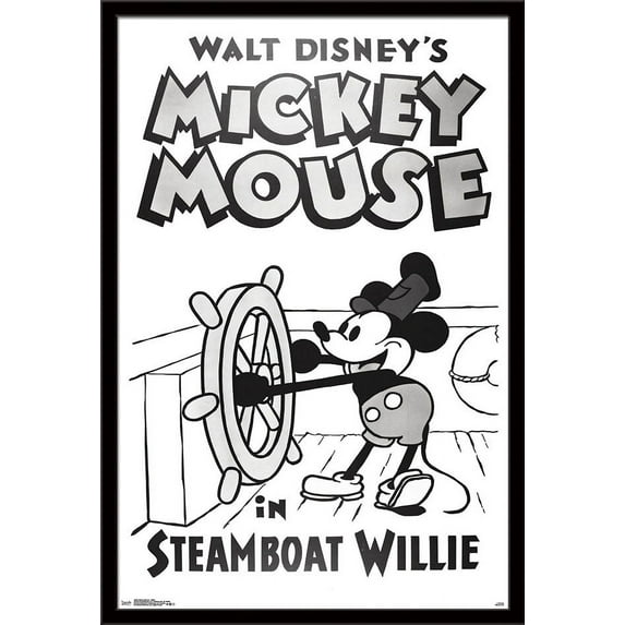 Disney Mickey Mouse - Steamboat Willie Wall Poster, 22.375" x 34", Framed