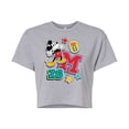 thumbnail image 1 of Disney - Mickey Mouse - Stitched Collegiate Patches - Juniors Cropped Cotton Blend T-Shirt, 1 of 5