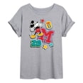 thumbnail image 1 of Disney - Mickey Mouse - Stitched Collegiate Patches - Juniors Ideal Flowy Muscle T-Shirt, 1 of 5