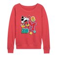 thumbnail image 1 of Disney - Mickey Mouse - Stitched Collegiate Patches - Women's Lightweight French Terry Pullover, 1 of 1