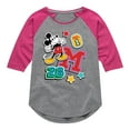 thumbnail image 1 of Disney - Mickey Mouse - Stitched Patches - Toddler & Youth Girls Raglan Graphic T-Shirt, 1 of 4