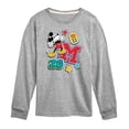 thumbnail image 1 of Disney - Mickey Mouse - Stitched Patches - Youth Long Sleeve Graphic T-Shirt, 1 of 5