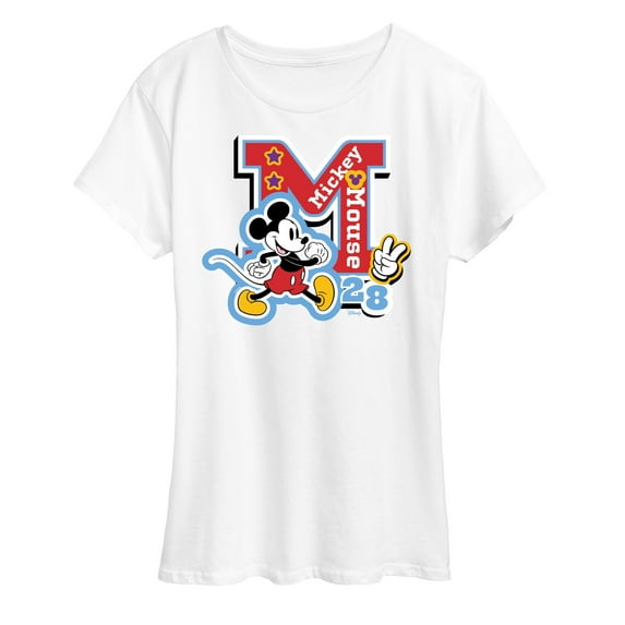 Disney - Mickey Mouse - Stitched Patches for Teammates - Women's Short Sleeve Graphic T-Shirt