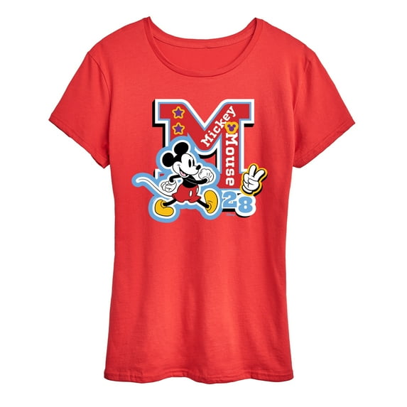 Disney - Mickey Mouse - Stitched Patches for Teammates - Women's Short Sleeve Graphic T-Shirt