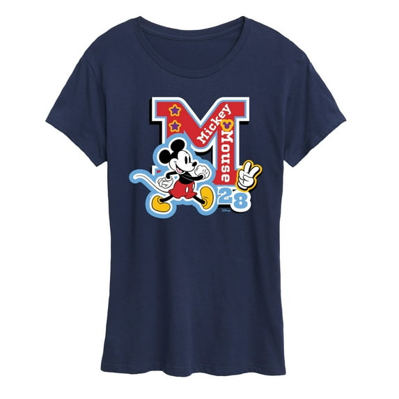 Disney - Mickey Mouse - Stitched Patches for Teammates - Women's Short Sleeve Graphic T-Shirt
