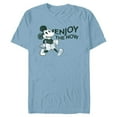 thumbnail image 1 of Disney Mickey Mouse Striding Retro Distressed Enjoy The Now - Short Sleeve Blended T-Shirt for Adults - Customized-Ocean Blue, 1 of 5